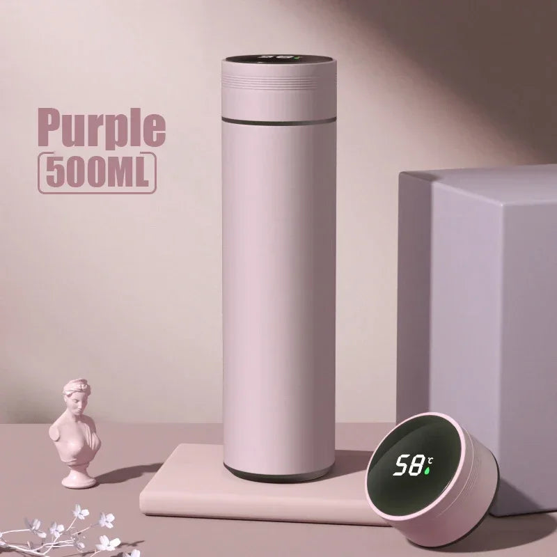 500ML Temperature Display Thermos Cup Stainless or Steel Divided Thermos Bottle Outdoor Vacuum Insulated Cup Father's Day Gift